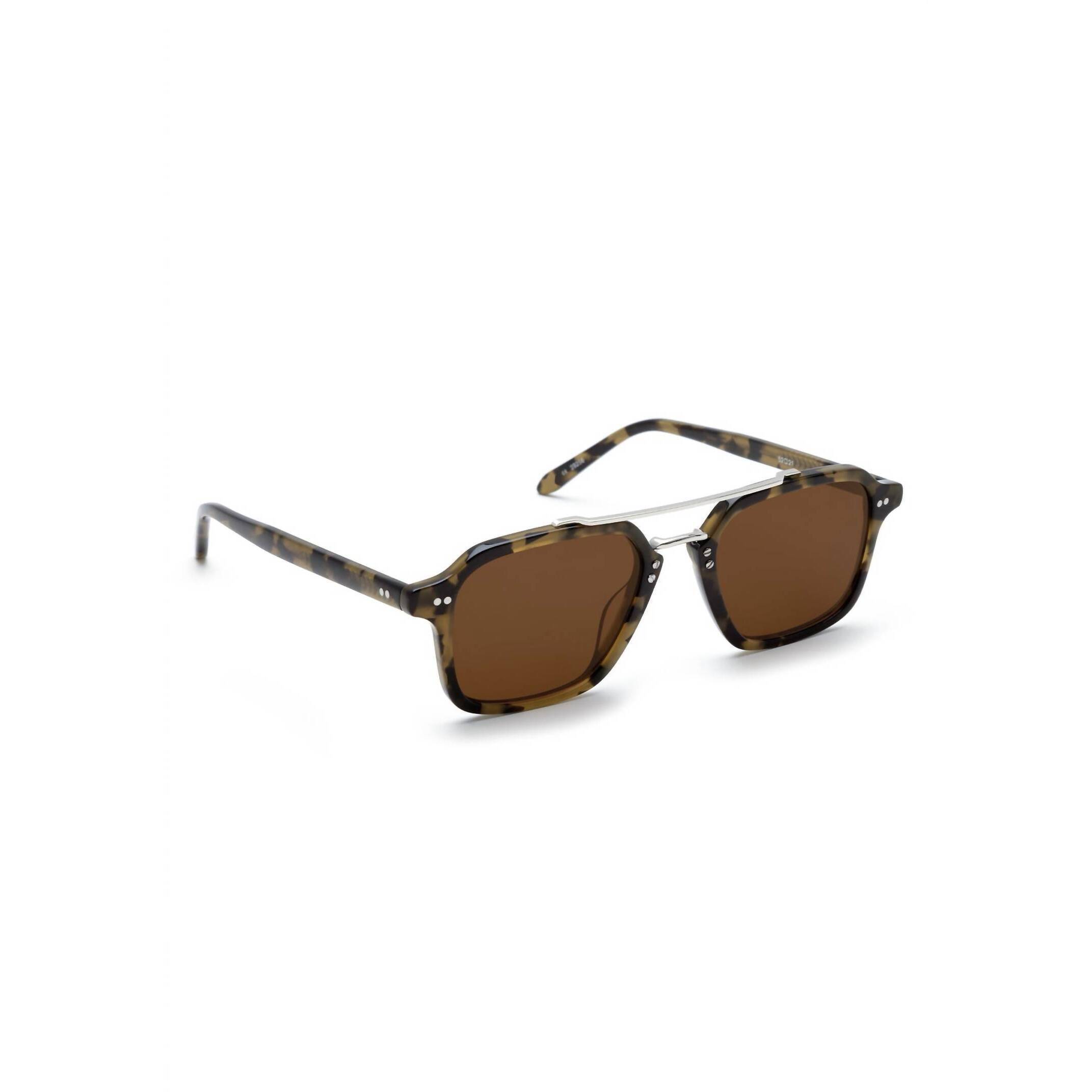 New Krewe Unisex Colton Aviator Polarized Sunglasses In Tortuga Silver